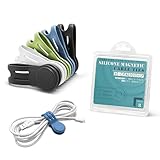 Kanemc マグネットケーブルタイ 8本パック マグネットコードラップ 再利用可能なシリコンケーブルオーガナイザー ツイストジップタイ USBイヤホン/コンピューター/スマートフォン充電コード用 (4色)