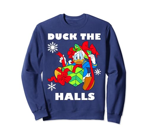 Sweatshirt Disney Donald Christmas de coupe classique imprimé graphique coloré col rond