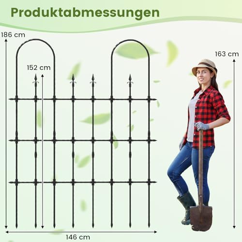 FANTASK Treillis en métal pour Plantes grimpantes - 146 x 186 cm