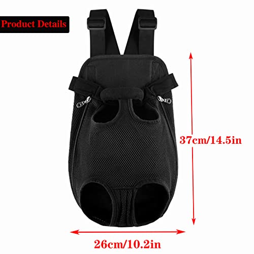 Pet Carrier Backpack - Adjustable Pet Front Cat Dog Carrier Backpack Travel Bag, Legs Out, Easy-Fit for Traveling Hiking Camping for Small Medium Dogs, Size L, Black - Thumbnail 2