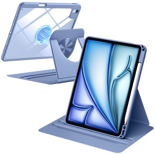 drivego 360 drehbare für iPad Air 11 Zoll Hülle M4/M3/M2 Air 5./4. Generation 10 9 iPad Pro 11 Zoll (2022/2021/2020/2018) Abnehmbare Magnetische PC Transparent Rückseite mit Stifthalter Blau