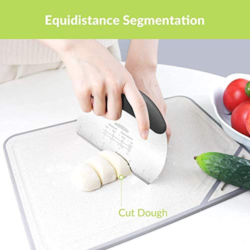 Foto von 3 Stück Teigschneider Teigschaberkarte, Edelstahl Teigschneider,Teigspachtel,Backen Teigschneider,Kunststoff Teigkarte,Profi Teig Schneider,Teigspachtel Backzubehör,Dough Scraper Card Teigschaberkarte