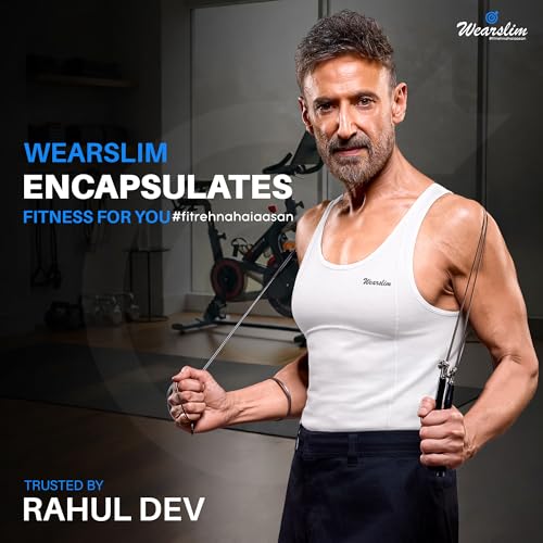 Image of Wearslim Premium Men's Super Combed Cotton Elastene Stretch Fabric Tummy Tucker Vest for Man with Extended Length for Easy Tuck | Gynecomastia Compression Body Shaper Vests for Men (Pack of 2 - B&W)