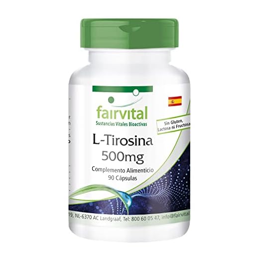Fairvital | L-Tirosina 500mg - Dosis elevada - Aminoácido - 90 cápsulas - Calidad Alemana