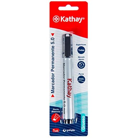 Kathay 86211710. Permanent Marker, 5-mm Bevelled Tip, Black, Quick-Drying, for All Types of Surfaces Cover