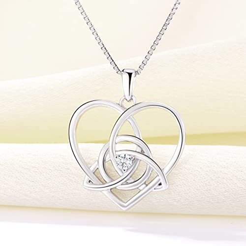 YL Celtic Knot Necklace 925 Sterling Silver Heart Infinity Pendant Birthstone Trinity Love Knot Jewelry4