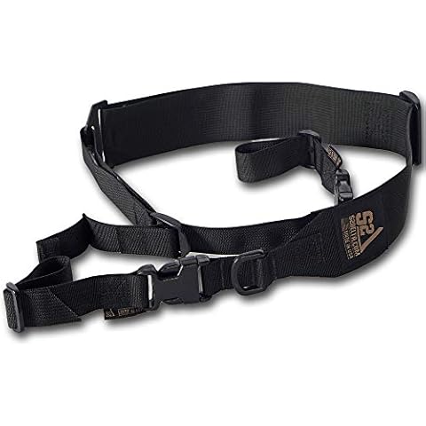S2Delta - USA Made Premium 2 Point Rifle Sling, Fast Adjustment, Modular Attachment Connections, Comfortable 2” Wide Shoulder Strap (Black, Pigtail 2.0) Cover