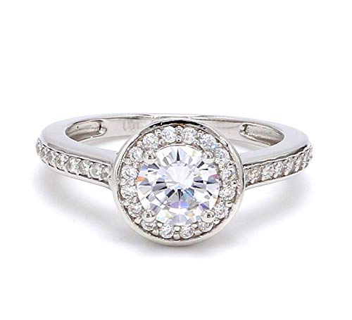 Ornate Jewels 925 Silver Round AAA Grade American Diamond Engagement Halo Ring for Women and Girls Stylish Jewellery Gift (B092R2NH1N) Amazon Price History, Amazon Price Tracker