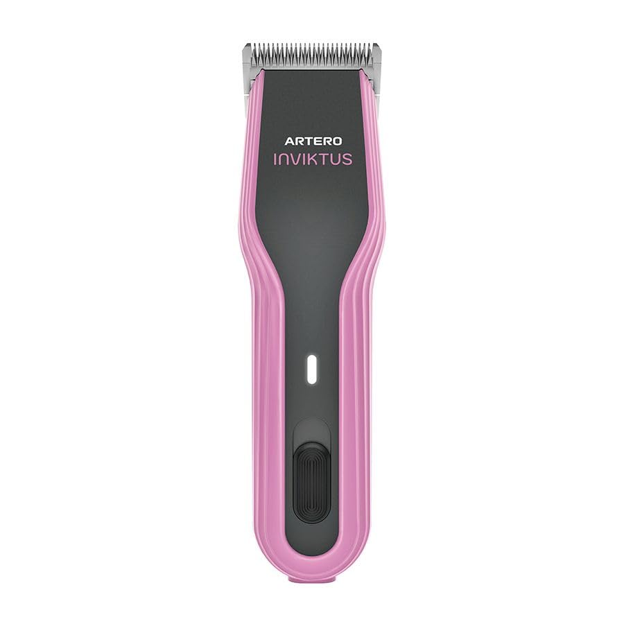 Artero Máquina Inviktus – Máquina de corte de pelo A5 profesional, de baja vibración, con motor de 2 velocidades. Batería integrada y base cargadora vertical. Incluye cuchilla nº10 (Lila)