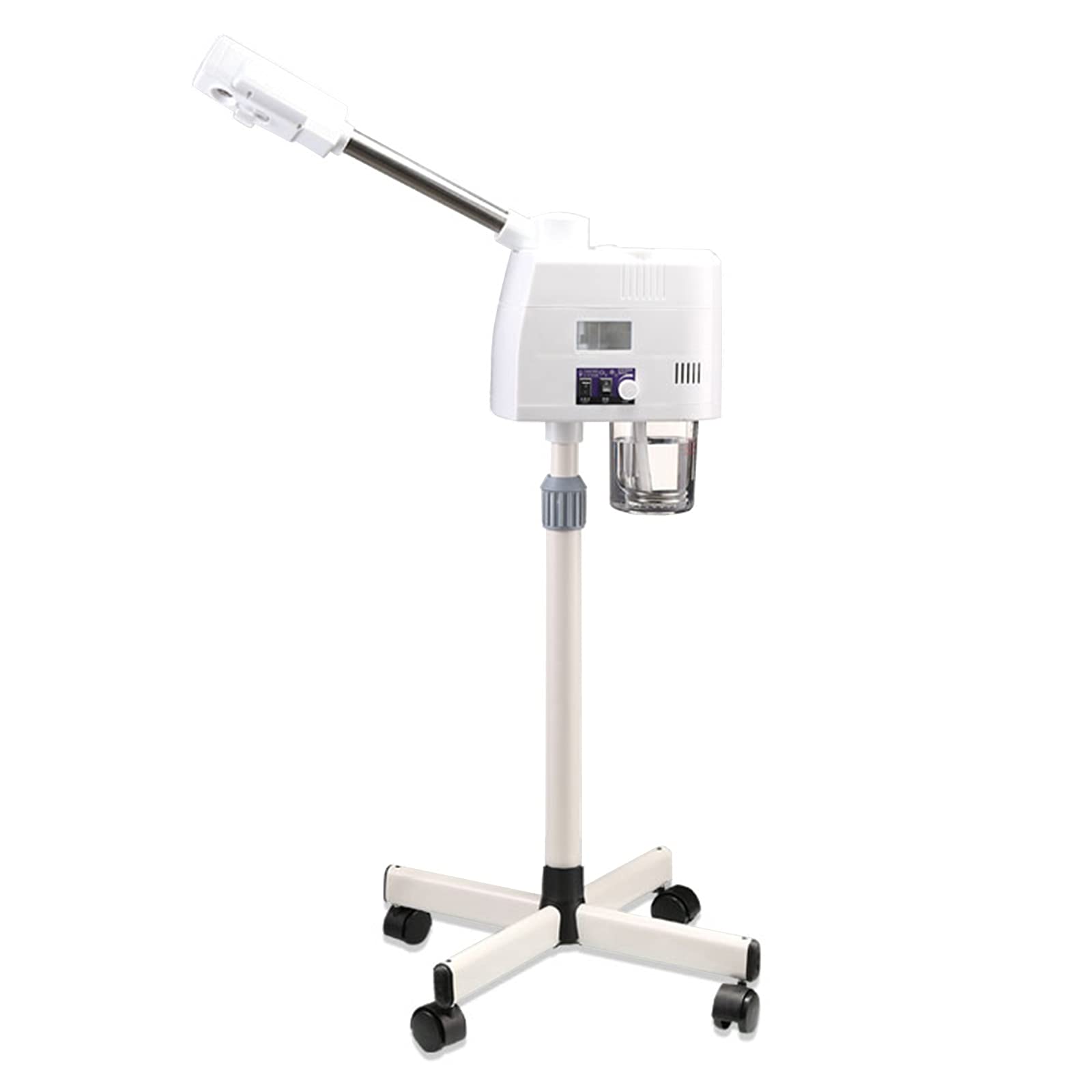Vaporizador facial de ozono, limpiador de poros, vapor, máquina de spa, dispositivo de vapor, diseño retráctil, 4 rollos, sauna facial con función de protección contra incendios secos