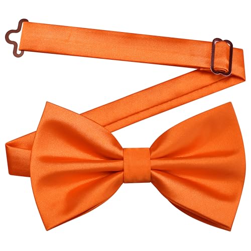 Image of GUSLESON Men's 3-pc Solid Color Bow Tie Gift Set - Double‑Fold Pre-Tied Bow Tie, Pocket Square, Cufflinks - Wedding Formal Party