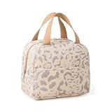DOINEUFL Mini KüHltasche Klein, 6L Lunchtasche für Damen und Herren, Isoliertasche Lunch Bag Warm und Kalt Halten, Tragbar Lunchbag für Arbeit, Mittagessen, Schule, BüRo, Camping Oder Reise (Beige)