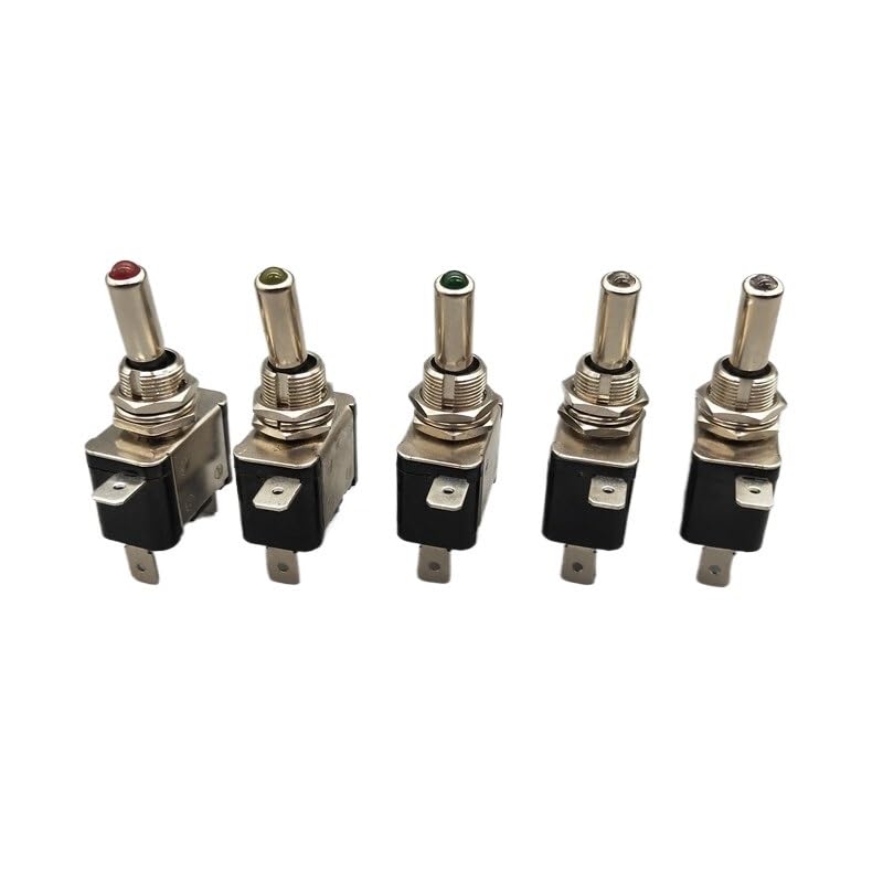 Red Blue Green Yellow White Auto Car Boat Truck Illuminated Led Toggle Switch with Safety Aircraft Flip Up Cover Guard 12V20A(Only Cap White)