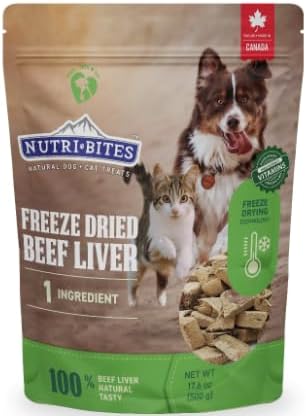 Generic Nutribites Freeze Dried Beef Liver Treats for Cats and Dogs 17.6 Ounce