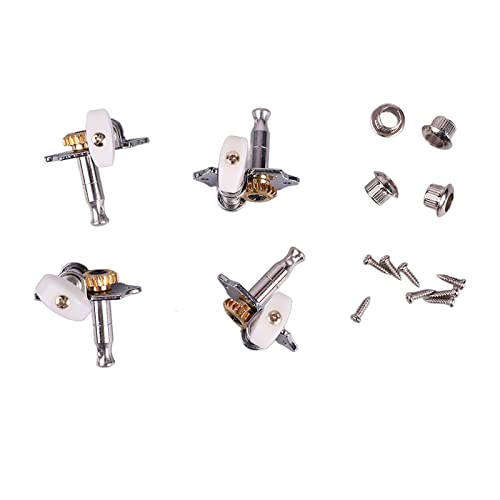 Peg de Afinação de Ukulele, Cabeça de Máquina de Ukulele Compacta Cromada de 4 Peças Fácil de Instal
