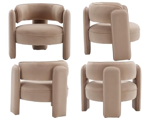 Sillón Barrel Tapizado Pana Verde Caqui miniatura 6