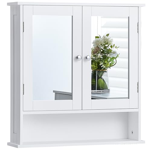 Vida Designs Priano Badezimmer-Spiegelschrank, 2 Türen, Wandmontage, Aufbewahrungsmöbel, weiß