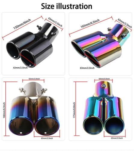Double embout d'échappement réglable contre la rouille - Finition or