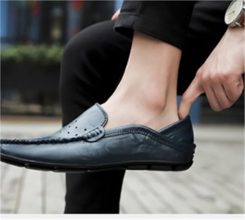 Mens Loafers Shoe Moccasins Breathable Simple Leather Comfortable Anti-Slip Slip Resistant Prom Slip-ons4