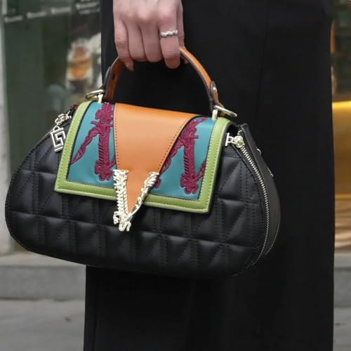 Ladies Leather Handbag Women's Bag Female Shoulder Bag Diamonds Crossbody Luxury Handbags Women Embroidery Bags4