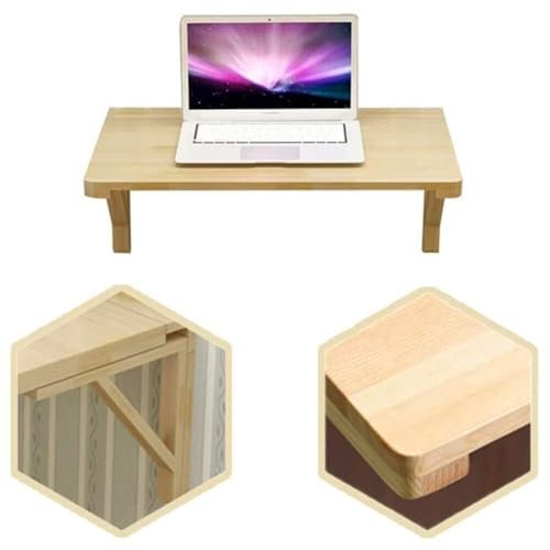 Table murale en bois massif premium, bureau rabattable élégant 60x40