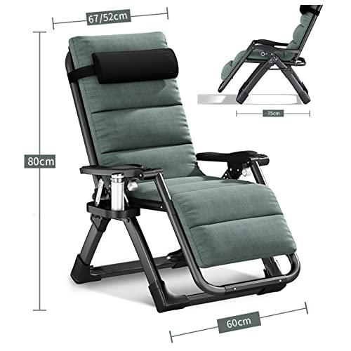 Chaise Zero Gravity pliante de jardin avec table d appoint noire pour patio