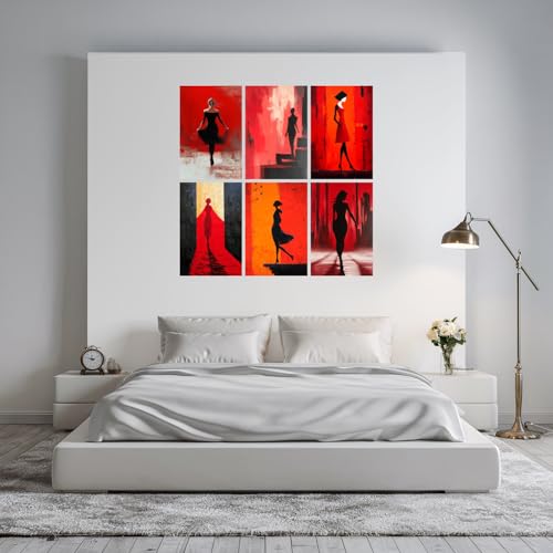 Image of SiddArtify Abstract Woman Wall Art Prints Set - Modern Silhouette Poster Decor for Living Room Bedroom Office - 12x18 inch Board Pack of 6