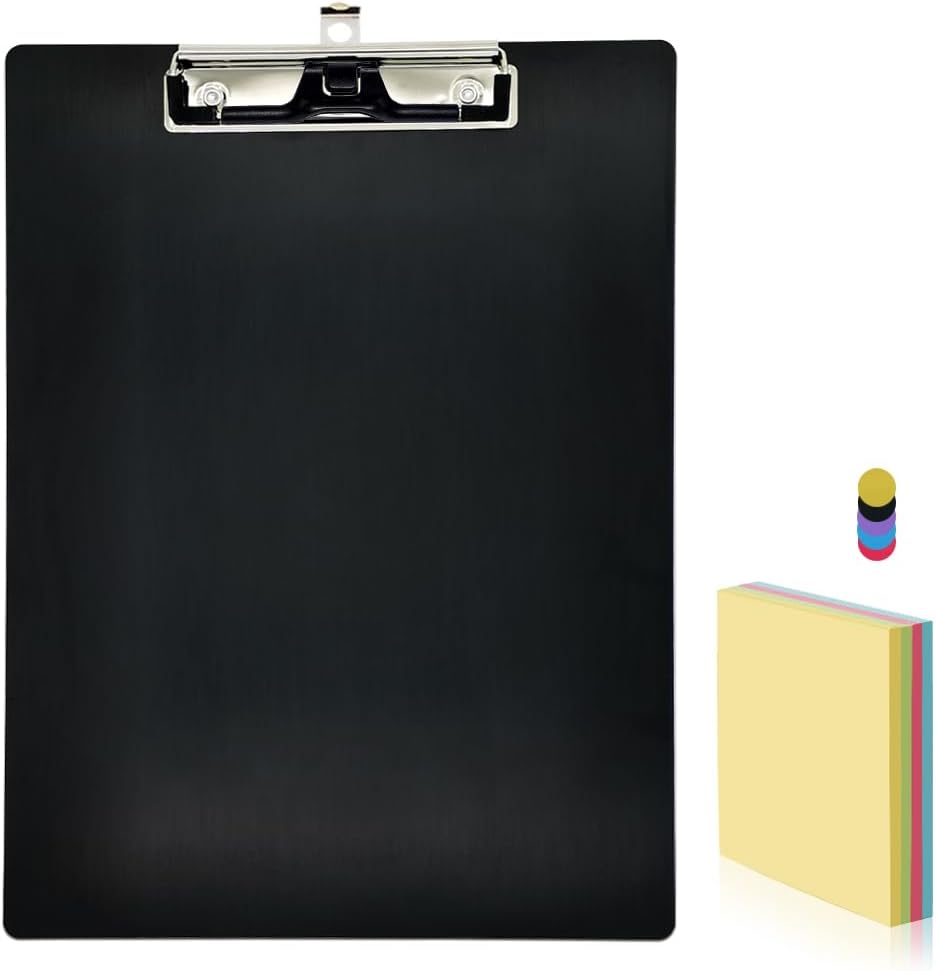 Aluminum Metal A4 Clipboard Hangable Letter Message Clip Board Pen Holder