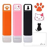 こどものかお ワンポイント浸透印 ３点セットです♪ あしあと(オレンジ) . ねこ(コーラルピンク) . ネコ後ろ姿(ブラック) 浸透印タイプなのでスタンプ台不要で気軽にポンポン押せます♪　約500回捺印可能！ 手帳、付箋、手紙、メッセージカードなど、ちょっとかわいいワンポイントで気軽に使えます♪ 押した後のサイズは約6x6mmで、手帳や付箋等のワンポイントにぴったりのサイズです♪ 別売りの補充インクで補充も可能です。