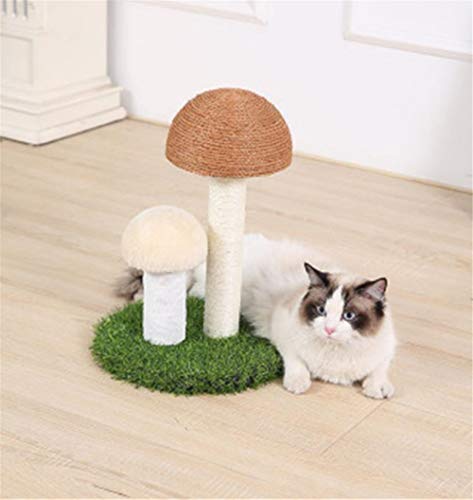 Rascador para gatos con poste en forma de hongo rosa miniatura 3