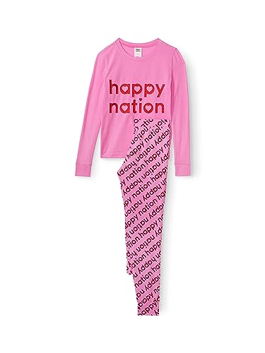 Happy Nation Girls Classic Pj Sleep Set, Fuchsia Pink