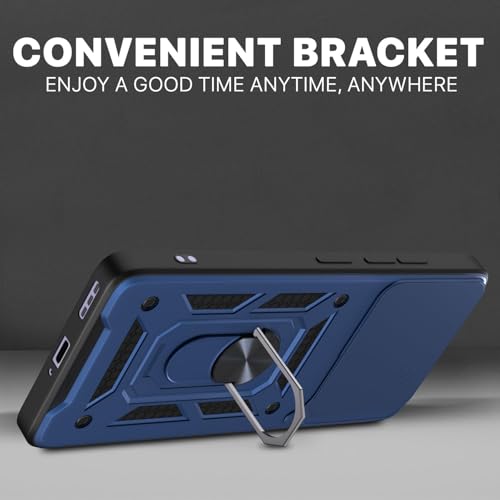 Image of Luxe Back Cover for Motorola G86 Power | D10 Tough Armor Case | Sliding Camera Shield | 360 Protection | Kickstand Ring Holder | Military-Grade Bumper Case