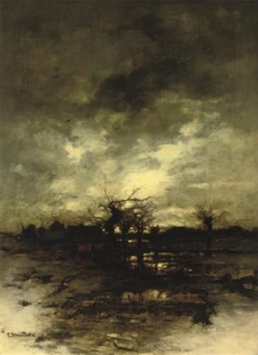 Art tableau lever du soleil en hiver Ludvig Munthe image sur toile décoration murale
