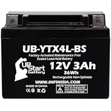 12V 3Ah YTX4L-BS Replacement for Yamaha TTR125 Battery - Compatible with Yamaha TTR 125 Parts TTR125E/LE Motorcycle SH50 CY50-12 Volt Batteries, YTX4L AGM SLA