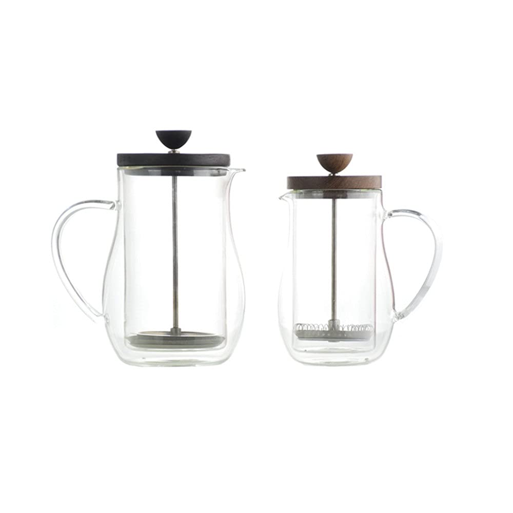 RWRAPS Olla de Prensa Francesa Tetera Vidrio Resistente al Calor Doble Pared con filtros Cafetera de Prensa Francesa Olla Fácil de Limpiar y Usar (Color : Clear, Size : 350ML) (Transparent 600ML)