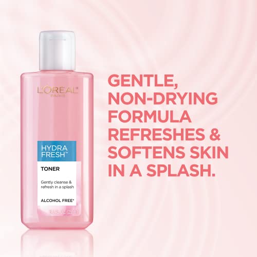 L'Oreal Paris Skincare HydraFresh Toner Face Toner with Pro-Vitamin B5 for a Smoother, Brighter Complexion, 2 Count