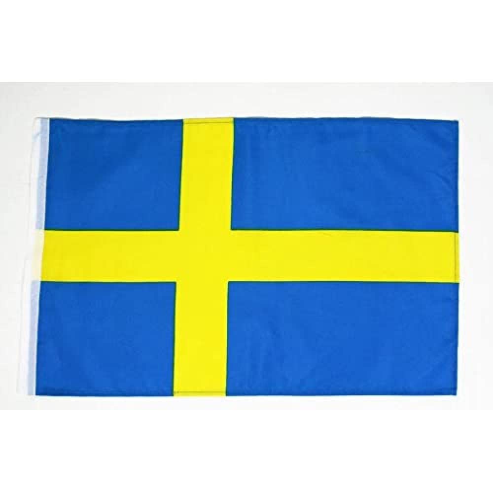AZ FLAG - Sweden Flag - 18'' x 12'' - 100% Polyester Swedish Small Banner with Sleeve - Fade Resistant - Vivid Colors - 18x12 in - 45x30 Cm
