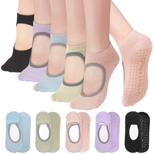 Utensilsto 5 Paar Yoga Socken,Pilates Socken Rutschfeste,Yogasocken mit Noppen,36-40 Anti Rutsch Stoppersocken für Ballett Tanzen Trampolin Gymnastik Fitness Utensilsto 5 Paar Yoga Socken,Pilates Socken Rutschfeste,Yogasocken mit Noppen,36-40 Anti Rutsch Stoppersocken für Ballett Tanzen Trampolin Gymnastik Fitness