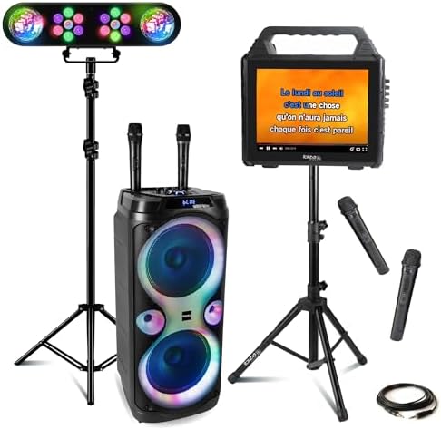 Ibiza - Karaoke Pack Ibiza Speaker Bluetooth KarAVISION on Stand ...