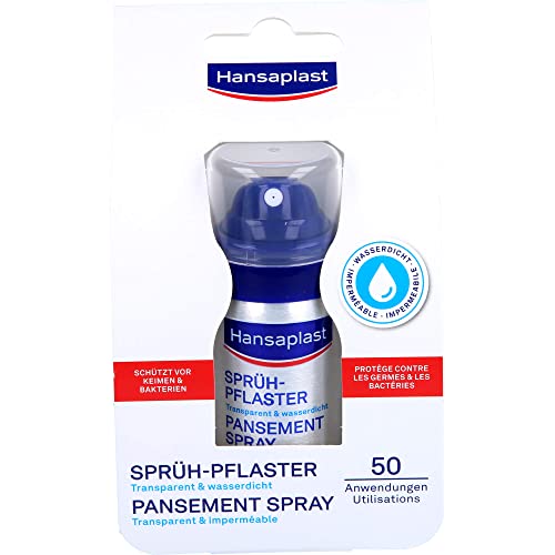 Hansaplast Sprühpflaster (32 5 ml) transparentes Pflasterspray für unsichtbaren Schutz wasserfestes und atmungsaktives Pflaster für kleine Schnitt- und Schürfwunden
