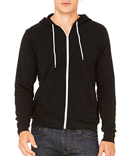 Bella Canvas Poly-Cotton Fleece Full-Zip Hoodie (3739) Black, XS2