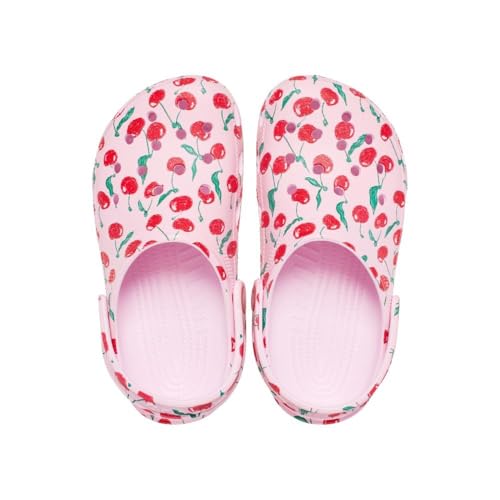 Image of Crocs Unisex Classic Clogs with Patterns and Graphics (Little Kid /Big Kid) Pink Milk 13 Medium