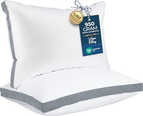 Utopia Bedding Bed Pillows for Sleeping Standard Size (Grey), Set