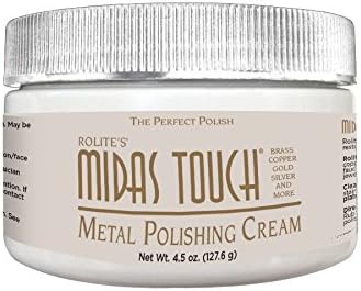 Rolite - MTMPC45z Midas Touch Metal Polishing Cream - Cleaner and Polishing Rouge for Sterling Silver, Gold, Brass, Chrome, Copper, and Other Metals, Non-Toxic Formula, 4.5 Ounces, 1 Pack