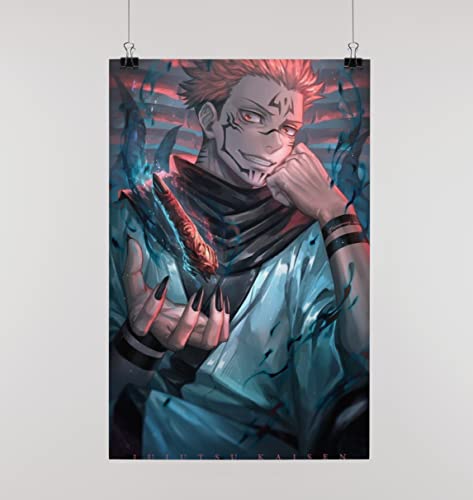 Image of AD INFINITUM Anime jujutsu kaisen 300 gsm Paper Wall Poster, Multicolor | 13 x 19 inches | (SUKUNA 4)