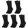 Falari Calcetines de vestir para hombre, paquete de 5 unidades, calcetines de vestir negros lisos de algodón, talla 10-13, Negro –