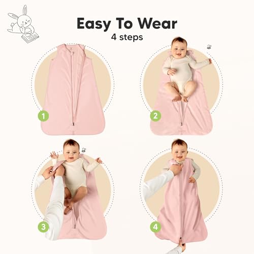 Image of 2-Pack Baby Sleep Sacks, Zipper Wearable Blanket - 100% Organic Cotton 0.5TOG, Soft Lightweight Toddler Sleeping Sack 6-12 months, Easy to Wear Newborn Swaddles Sleepsack (Butterflies, M)