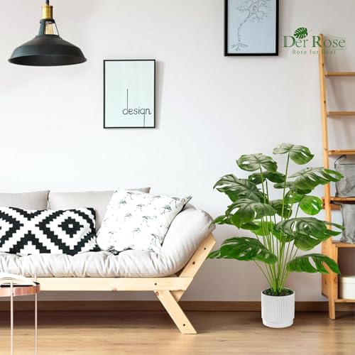 Der Rose Fake Plants Artificial Plants Tall 71cm Adjustable Faux Monstera Plants Indoor Outdoor for Home Bedroom Living Room Bathroom Decor - Image 3