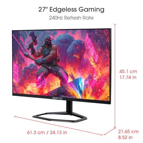 Image of New! Sceptre 27 inch 240Hz Gaming Monitor AMD FreeSync Premium HDMI x2 DisplayPort x2 1ms100% sRGB Build-in Speakers Machine Black 2026 (E275B-FWD240 Series)