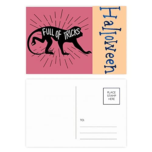 Cartes postales d'Halloween singe noir : lot de 20 pour invitations